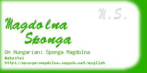 magdolna sponga business card